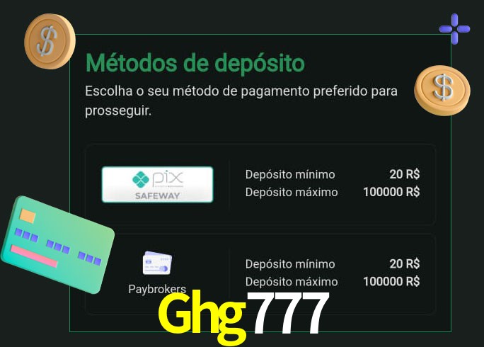 O cassino Ghg777 oferece uma grande variedade de métodos de pagamento